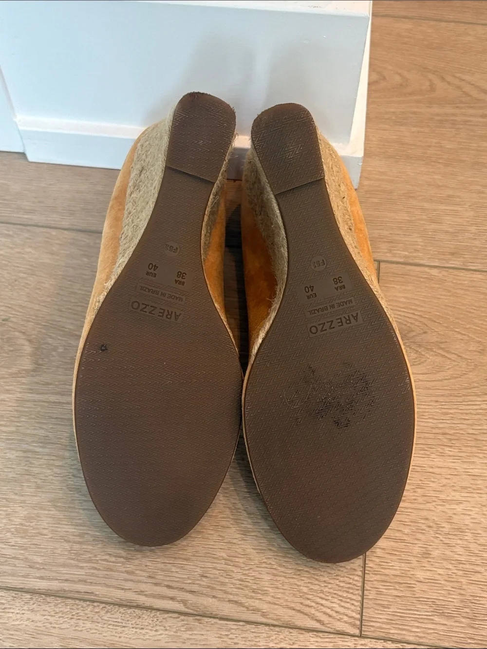 Arezzo Women's Tan Suede Espadrille Wedge Pumps